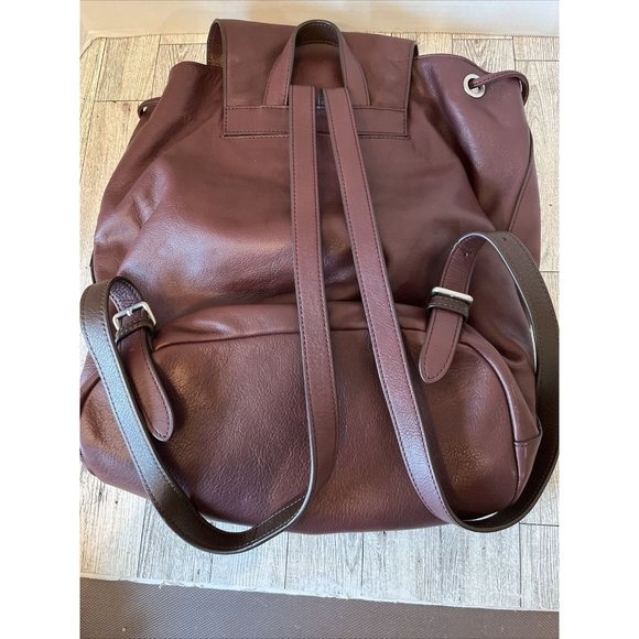 Vera Bradley Women\'s Leather Gallatin Cargo Backpack Burgundy Wine NICE! main image 4
